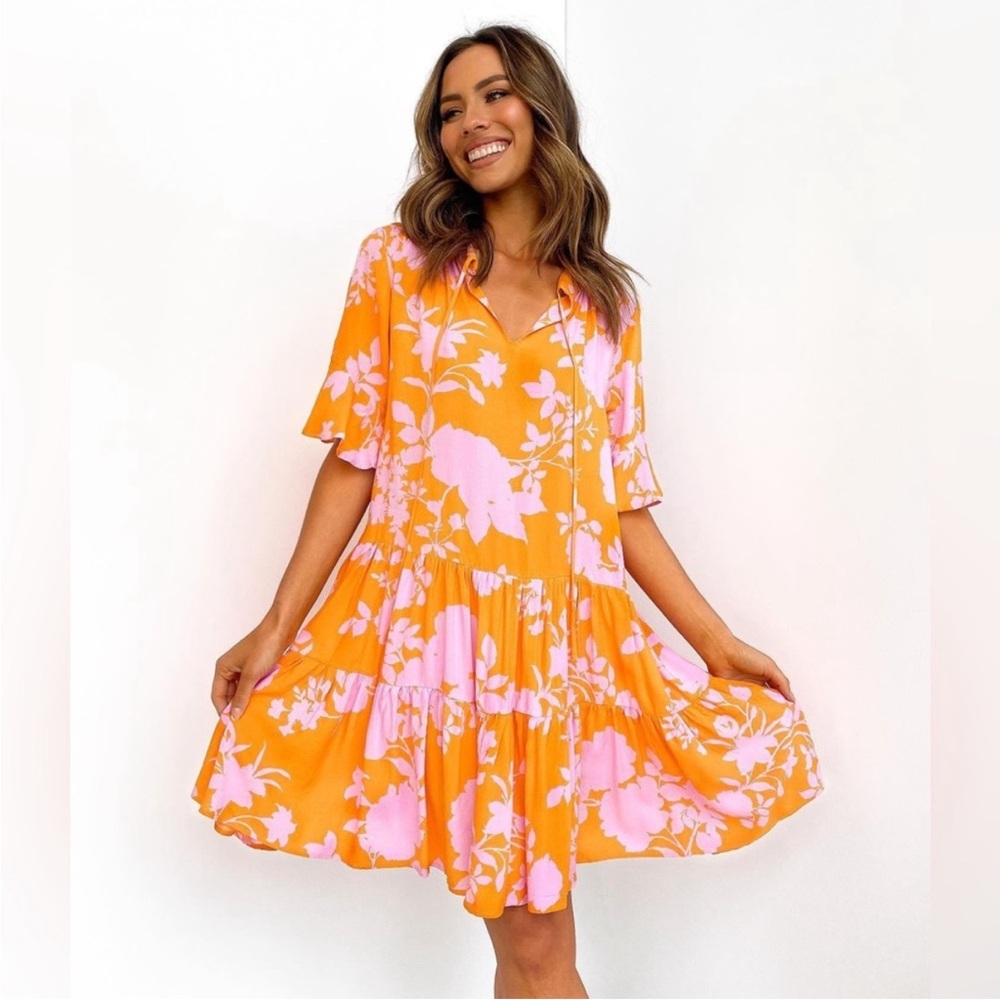Petal & Pup - Brighton Dress- Orange/Pink